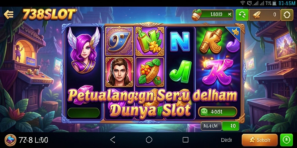 Tangkapan layar <strong>738SLOT</strong> menampilkan gameplay yang mendebarkan dan penuh warna.
