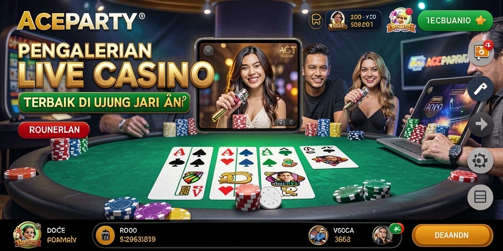 Gameplay Live Casino di ACEPARTY yang memukau dan interaktif.