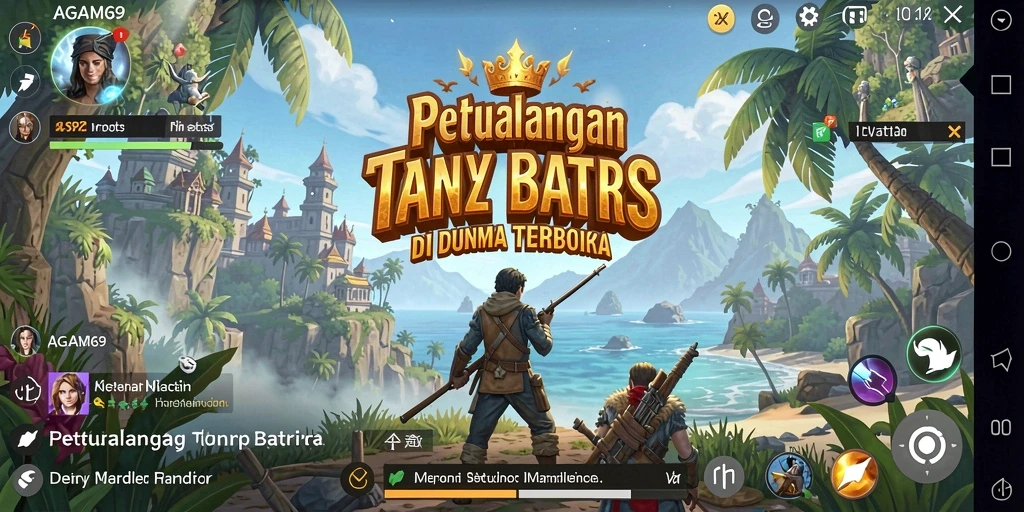 Screenshot menunjukkan pemain menjelajahi dunia terbuka yang indah di AGAM69.