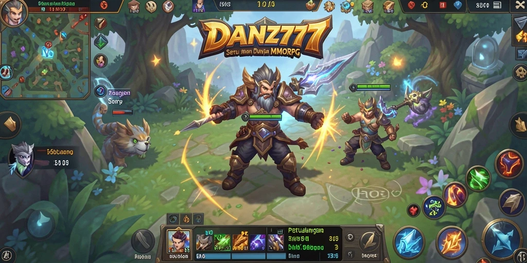 Screenshot gameplay DAN777 yang menampilkan pertarungan epik dalam MMORPG.