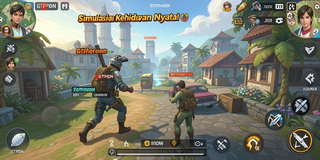 Tampilan gameplay GTPIDN yang penuh warna dan interaktif.