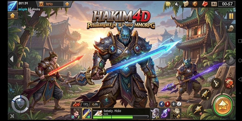 Tangkapan layar HAKIM4D menampilkan aksi seru di dunia MMORPG.