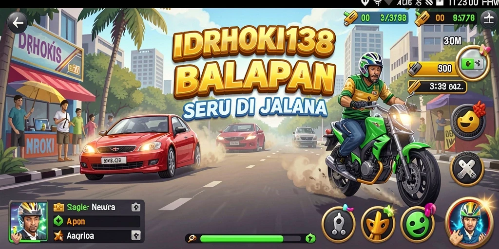 Tampilan gameplay balapan seru dengan mobil kencang.
