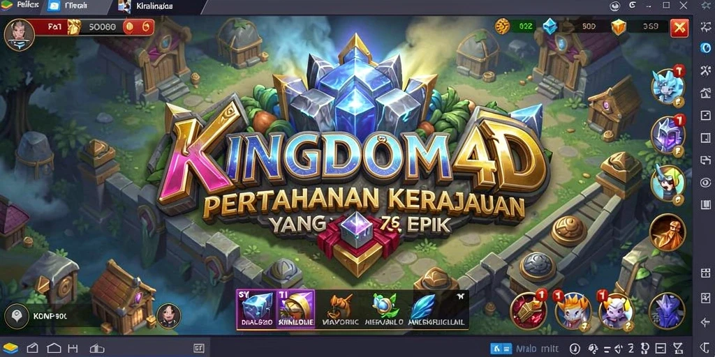 Tampilan gameplay epik dari KINGDOM4D dengan pertahanan kerajaan yang tangguh.