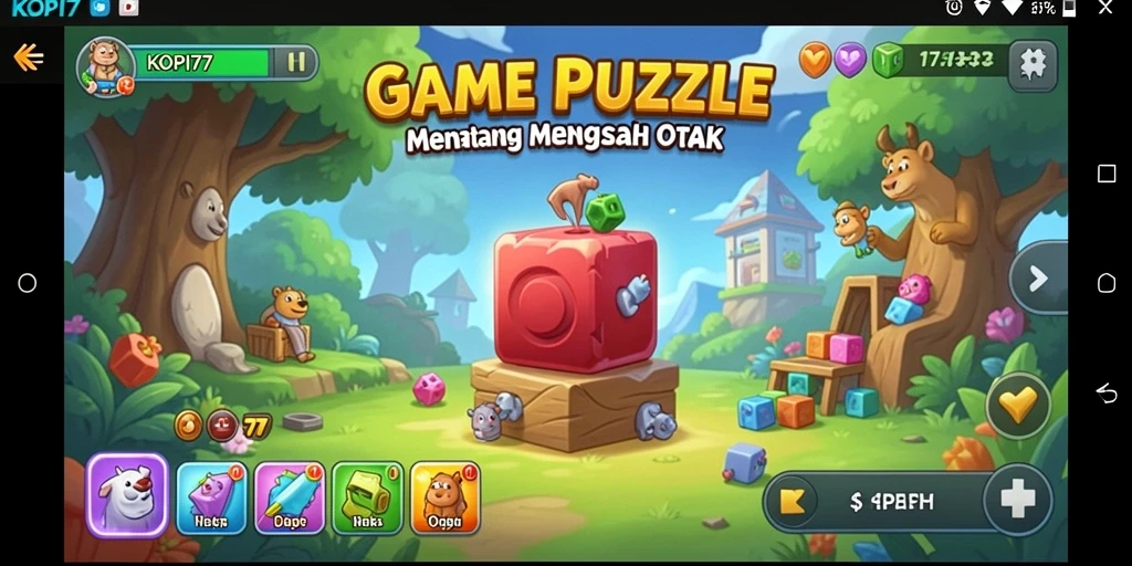 Tampilan gameplay KOPI77 dengan tantangan puzzle yang menarik.
