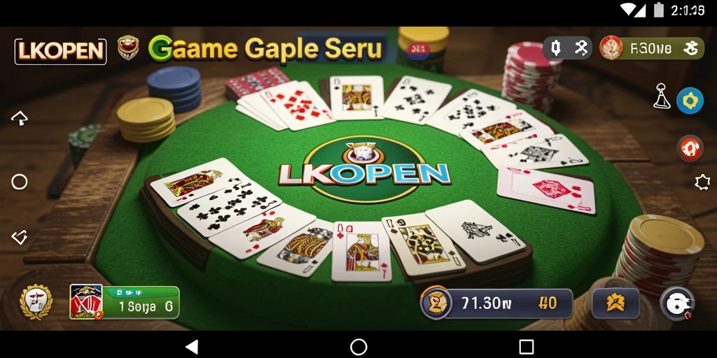 Screenshot LKOPEN menunjukkan pemain asyik bermain Gaple online.