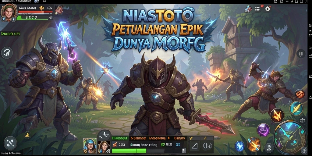 Gambaran gameplay seru di NIASTOTO dengan pertarungan MMORPG yang mendebarkan.