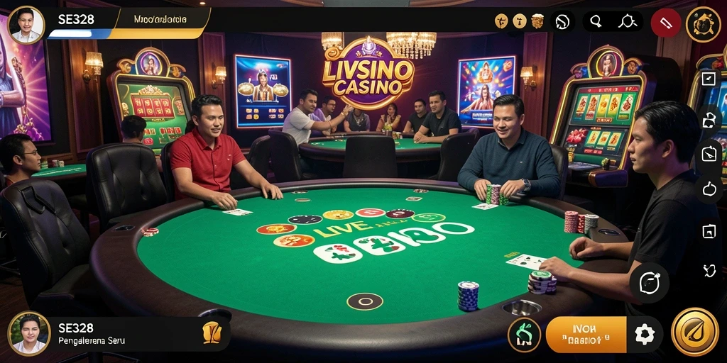 Tampilan gameplay Live Casino yang menarik dan interaktif dari SE328.