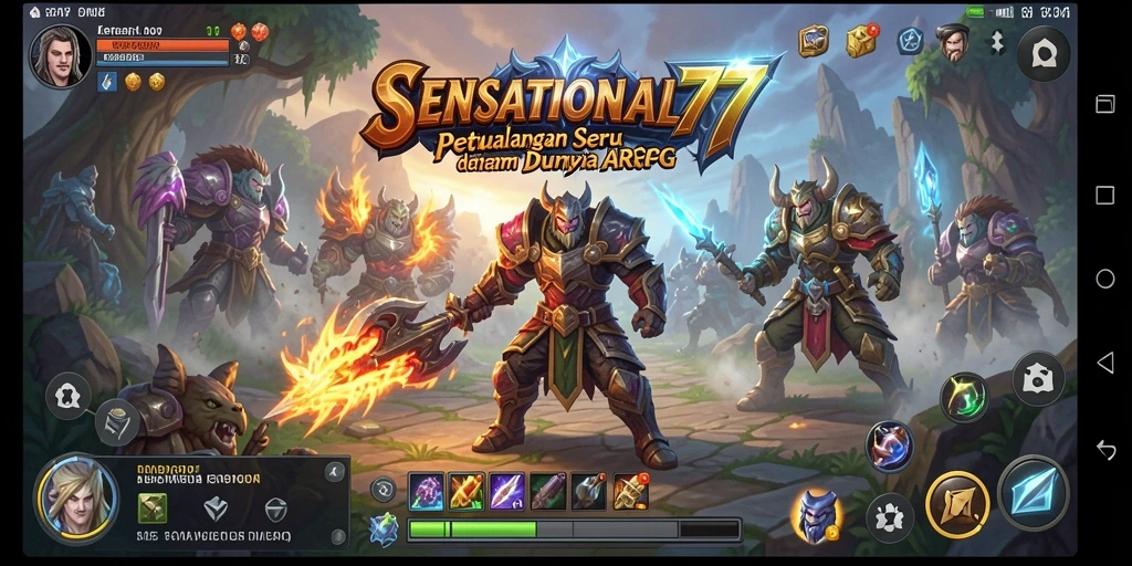 Tampilan screenshot <strong>SENSATIONAL77</strong> memperlihatkan aksi pertempuran yang mendebarkan di dunia ARPG.