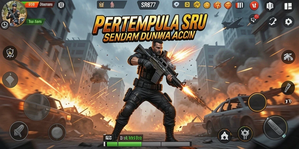Tangkapan layar menunjukkan aksi mendebarkan dalam gameplay SR877.