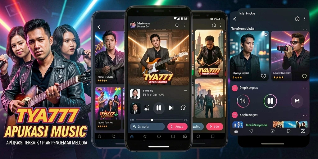 Screenshot utama TYA777 menunjukkan penggunaan aplikasi musik dengan antarmuka intuitif.
